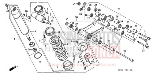 COUSSIN ARRIERE (VFR750FL/FM) VFR750FL de 1990